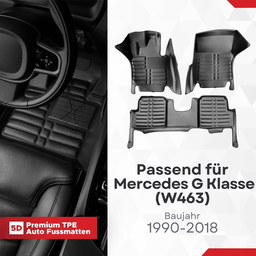 5D Premium Auto Fussmatten TPE Set passend für Mercedes G Klasse (W463) Baujahr 1990-2018 thumbnail