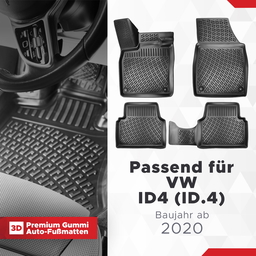 3D Auto Fussmatten Set passend für VW ID4 (ID.4) Baujahr ab 2020 thumbnail