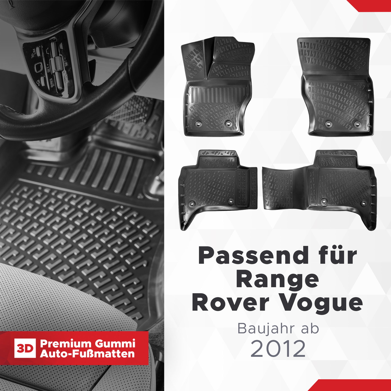3D Fussmatten passend für Range Rover VOGUE Baujahr ab 2012 1
