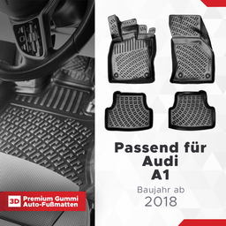 3D Auto Fußmatten Set für Audi A1 Baujahr ab 2018 thumbnail