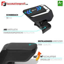 Mittelarmlehne Armauflage mit Schrauben Grau Passend für Nissan Juke ab 2010 thumbnail