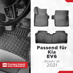 3D Auto Fussmatten Set passend für Kia EV6 Baujahr ab 2021 thumbnail