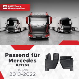 LKW Gummi Fussmatten 3D Passend für Mercedes Actros Baujahr 2013-2022 thumbnail