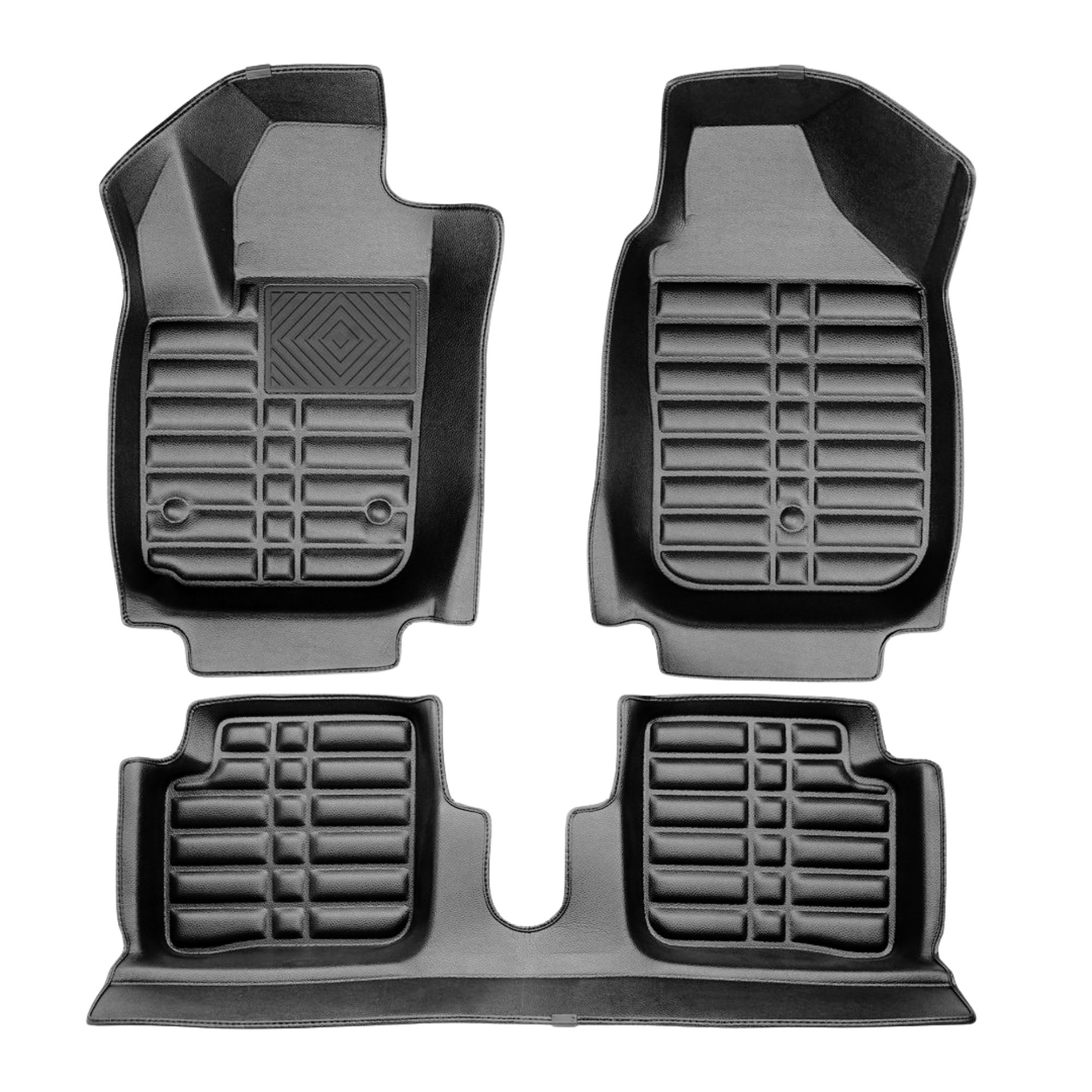 5D Premium Auto Fussmatten TPE Set passend für Fiat 500 Baujahr 2009-2018 2