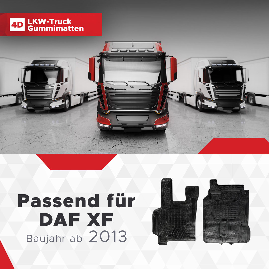 LKW Gummi Fussmatten 3D Passend für DAF XF Serie Baujahr ab 2013 1