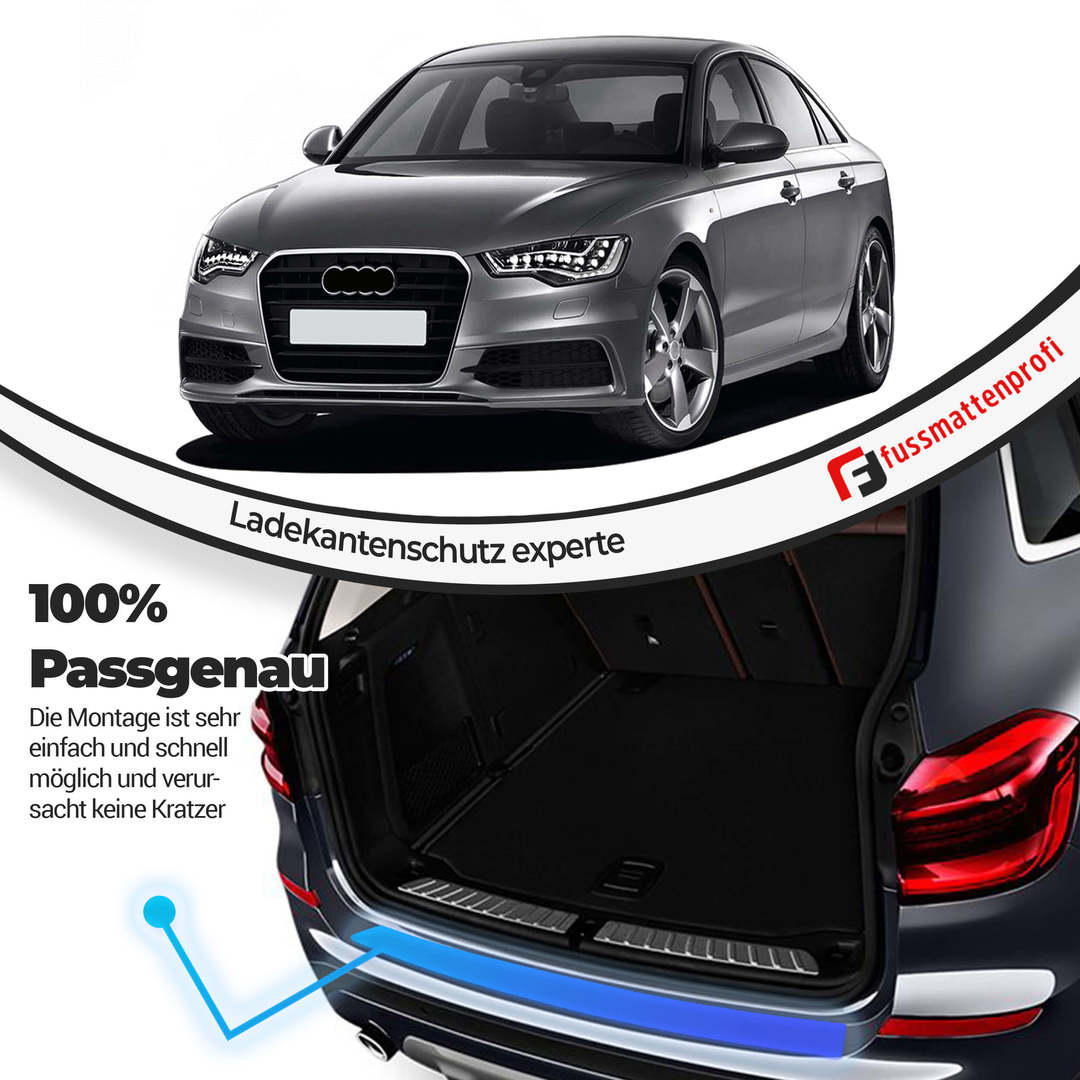 Ladekantenschutz Tuningteile aus Edelstahl Chrom mit Abkantung Kompatibel für Audi A4 Avant (B8) Baujahr 2008-2015