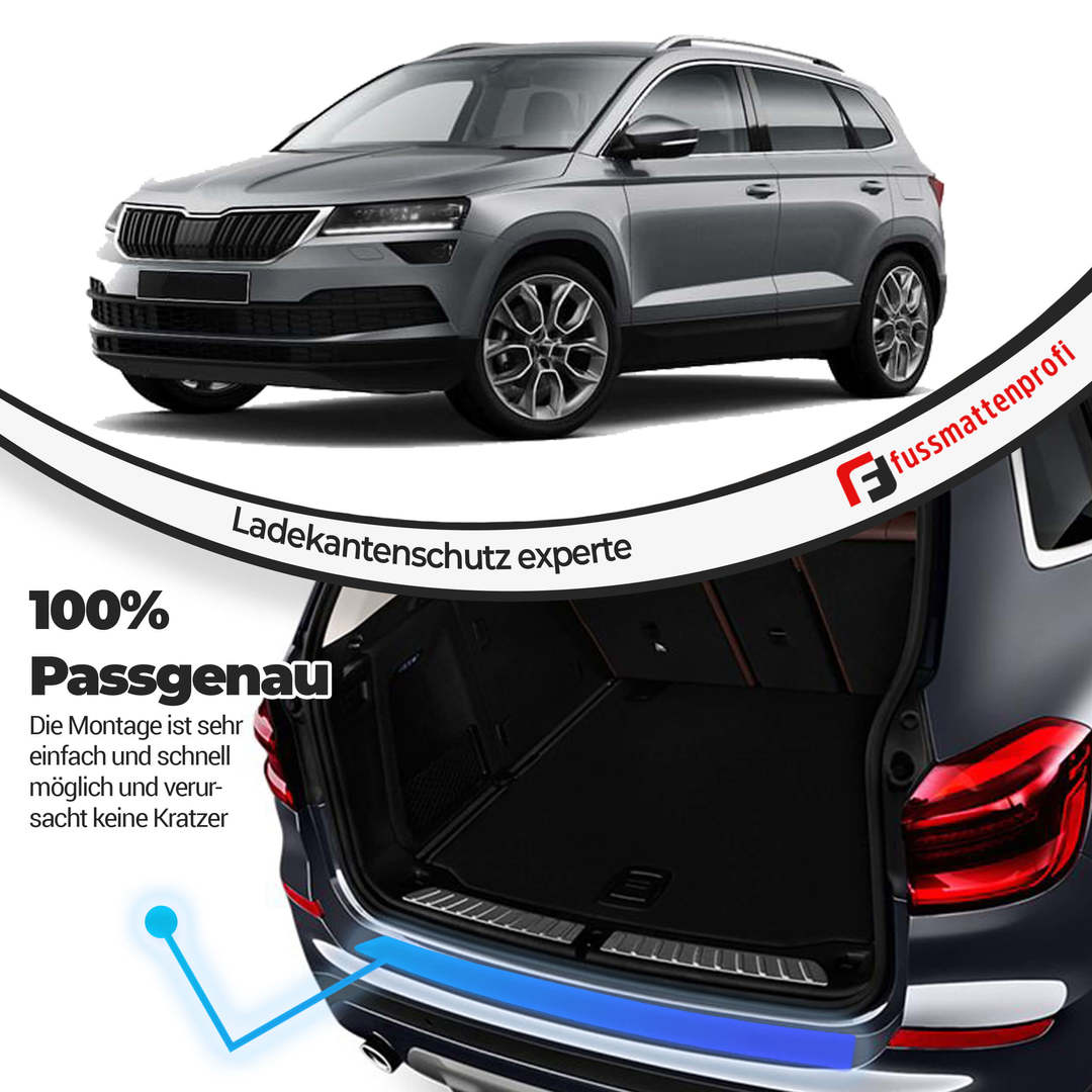 Ladekantenschutz aus Edelstahl Chrom mit Abkantung Passend für Skoda Scala Baujahr ab 2018 1