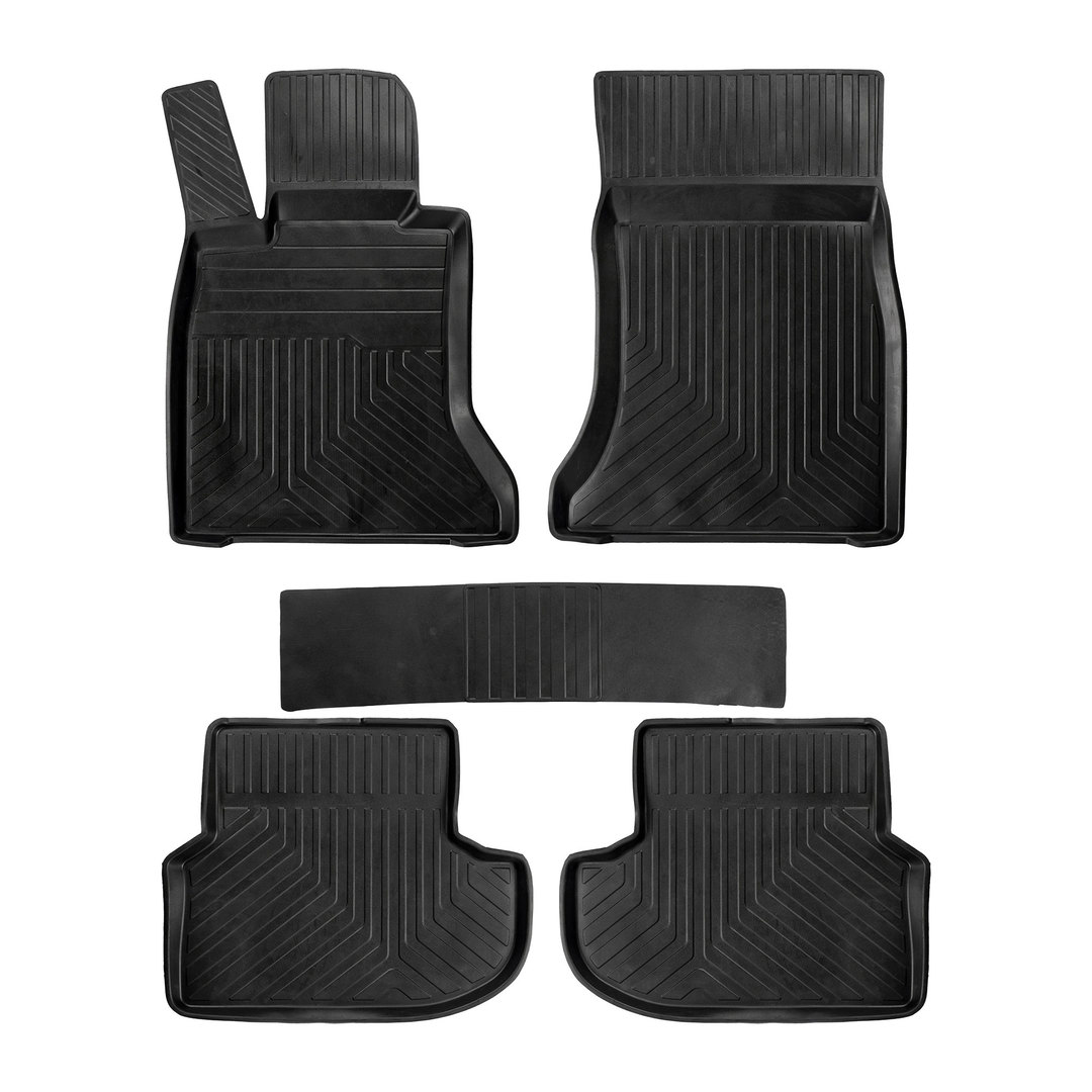 3D Premium Gummi Auto Fussmatten Set Passend für BMW 5 (F10) X-Drive Baujahr 2013-2016 2