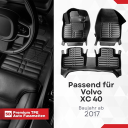 5D Premium Auto Fussmatten TPE Set passend für Volvo XC 40 Baujahr ab 2017 thumbnail