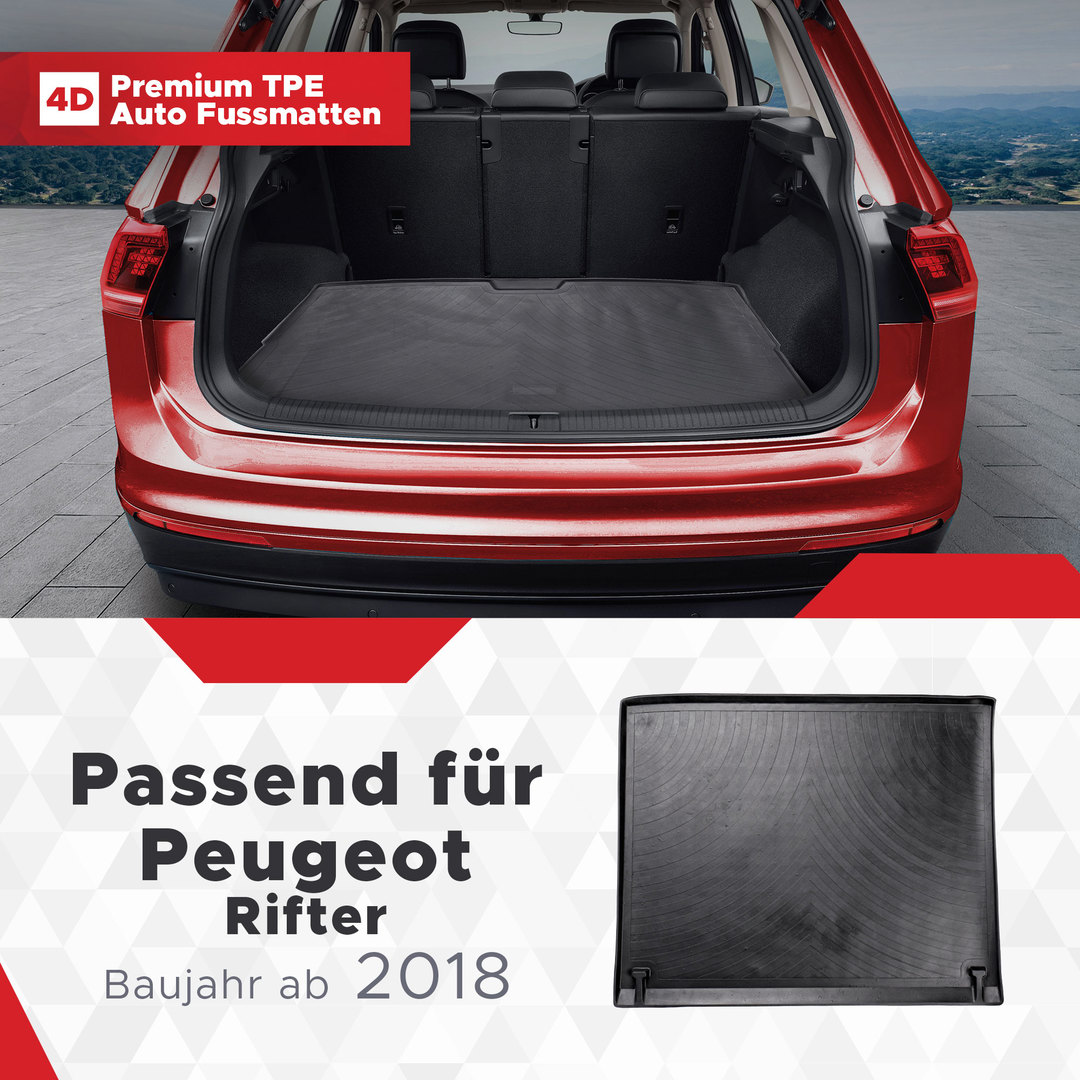 3D Kofferraum Matte passend für Peugeot Rifter ab 2018