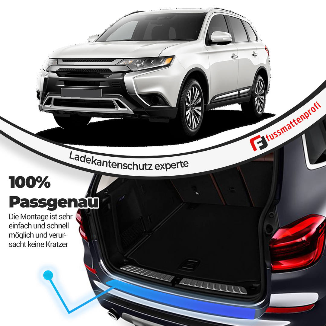 Ladekantenschutz aus Edelstahl Chrom Passend für Mitsubishi Outlander (3.Gen) Baujahr 2012-2015 1