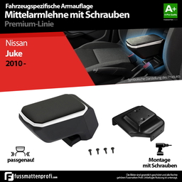 Mittelarmlehne Armauflage mit Schrauben Grau Passend für Nissan Juke ab 2010 thumbnail