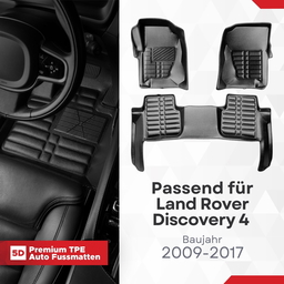 5D Premium Auto Fussmatten TPE Set passend für Land Rover Discovery 4 Baujahr 2009-2017 thumbnail
