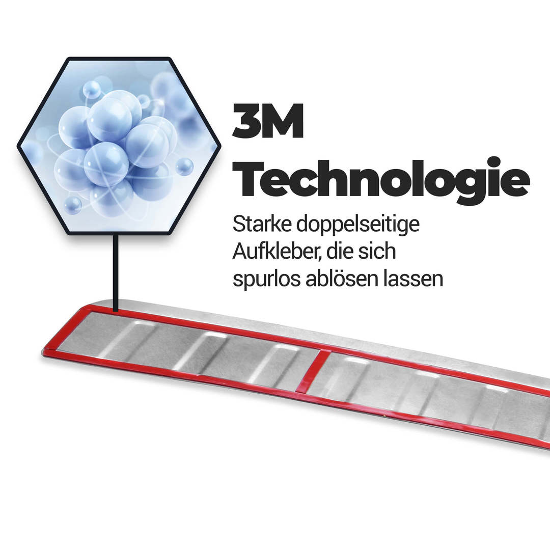 Chrom Ladekantenschutz Gebürstet aus Edelstahl Mit Abkantung Passend für Nissan X-Trail Baujahr ab 2017 1
