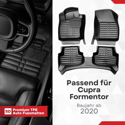 5D Premium Auto Fussmatten TPE Set passend für Cupra Formentor Baujahr ab 2020 thumbnail
