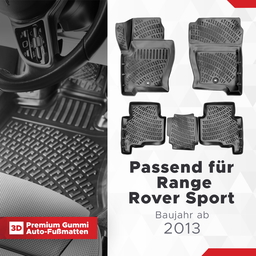 3D Fussmatten passend für Range Rover SPORT Baujahr ab 2013 thumbnail