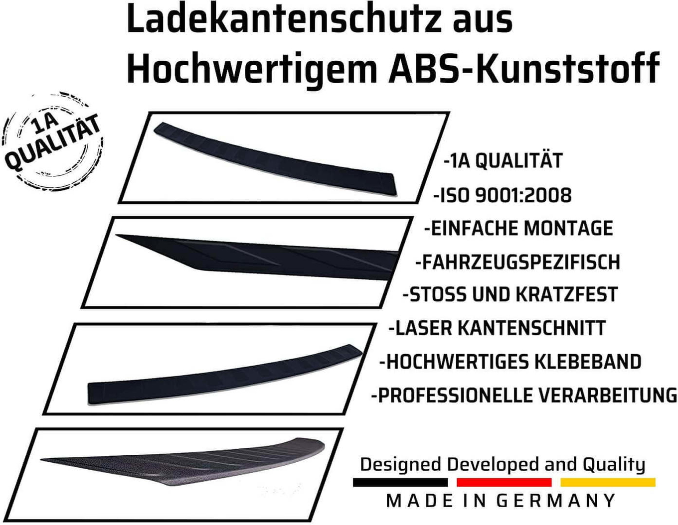 ABS Kunststoff Ladekantenschutz mit Abkantung Passend für Audi Q2 Baujahr ab 2016 4