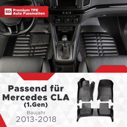 5D Premium Auto Fussmatten TPE Set passend für Mercedes CLA (1.Gen) Baujahr 2013-2018 thumbnail