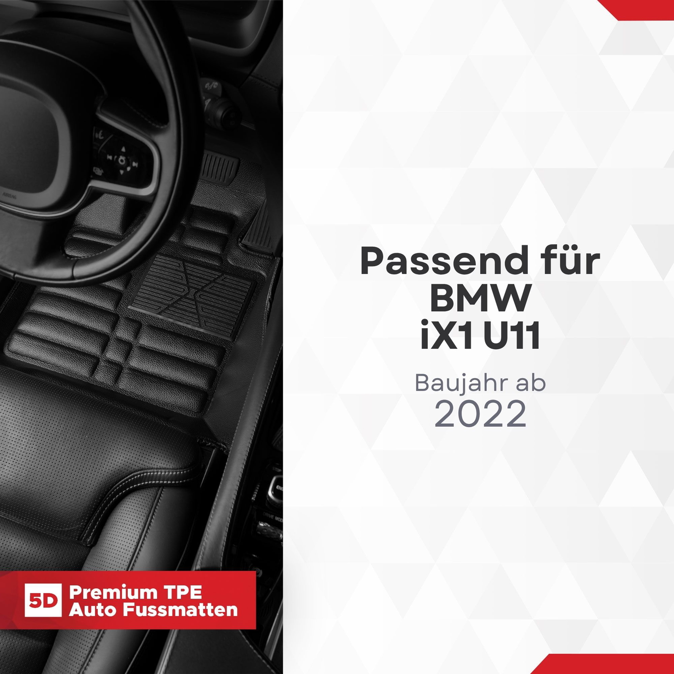 5D Premium Auto Fussmatten TPE Set passend für BMW iX1 U11 Baujahr ab 2022 1