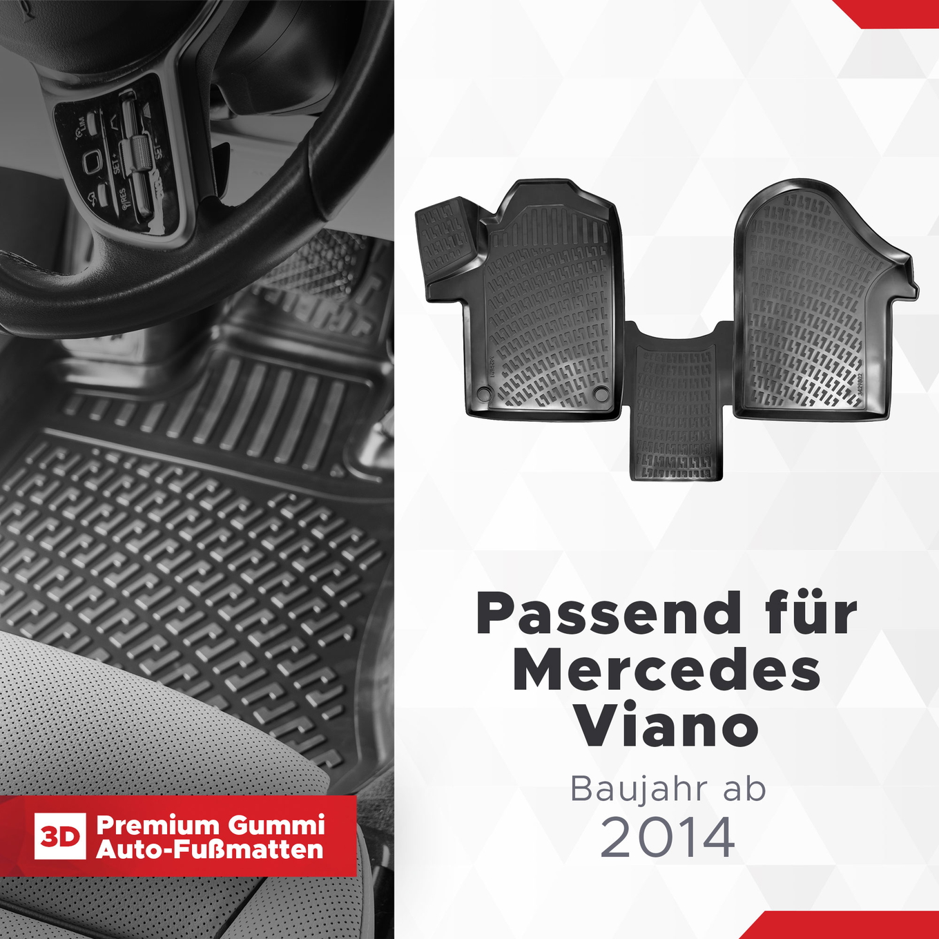3D Fussmatten passend für Mercedes Viano ab 2014