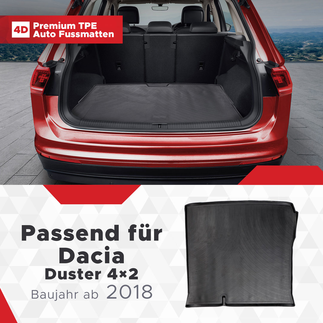 3D Kofferraum Matte passend für Dacia Duster 4x2 ab 2018 1