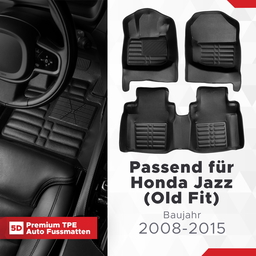 5D Premium Auto Fussmatten TPE Set passend für Honda Jazz ( Old Fit ) Baujahr 2008-2015 thumbnail