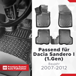 3D Fussmatten passend für Dacia Sandero I (1.Gen) 2007-2012 thumbnail