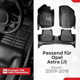 5D Premium Auto Fussmatten TPE Set passend für Opel Astra (J) Baujahr 2009-2018 thumbnail