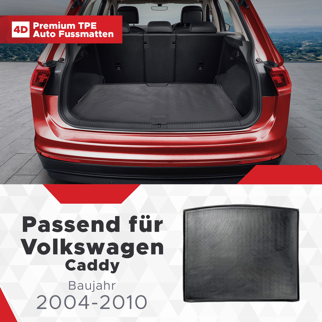 3D Kofferraum Matte passend für Volkswagen Caddy 2004-2010 1