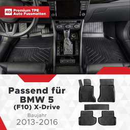 3D Premium Gummi Auto Fussmatten Set Passend für BMW 5 (F10) X-Drive Baujahr 2013-2016 thumbnail