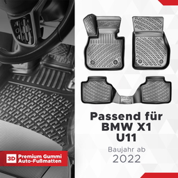 3D Autofußmatten Set passend für BMW X1 U11 Baujahr ab 2022 thumbnail