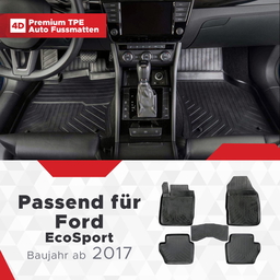 3D Premium Gummi Auto Fussmatten Set Passend für Ford EcoSport Baujahr ab 2017 thumbnail