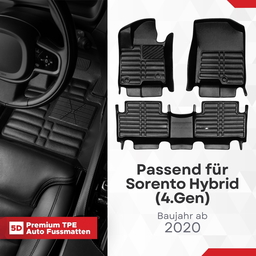5D Premium Auto Fussmatten TPE Set passend für Kia Sorento Hybrid (4.Gen) Baujahr ab 2020 thumbnail