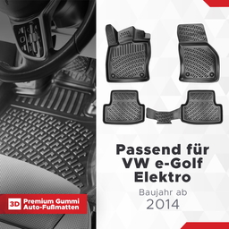 3D Auto Fussmatten Set passend für VW e-Golf Elektro Baujahr ab 2014 thumbnail