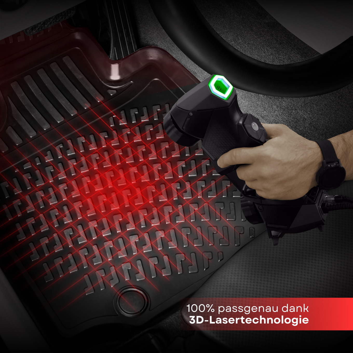 3D Auto Fussmatten Set passend für Ford TRANSIT CUSTOM (2 Sitz) Baujahr 2012-2023 9