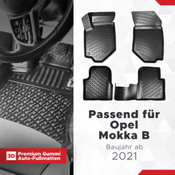 3D Auto Fussmatten Set passend für Opel Mokka B Baujahr ab 2021 ( Passt Nicht in Elektro ) thumbnail