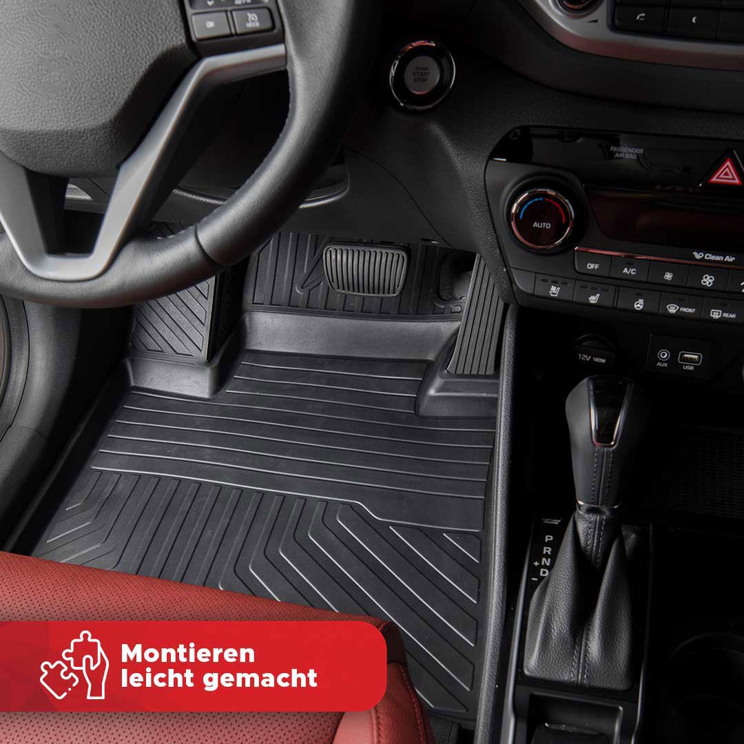3D Premium Gummi Auto Fussmatten Set Passend für Nissan Navara Baujahr ab 2020 6
