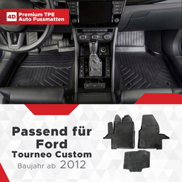 3D Premium Gummi Auto Fussmatten Set Passend für Ford Tourneo Custom Baujahr ab 2012 thumbnail