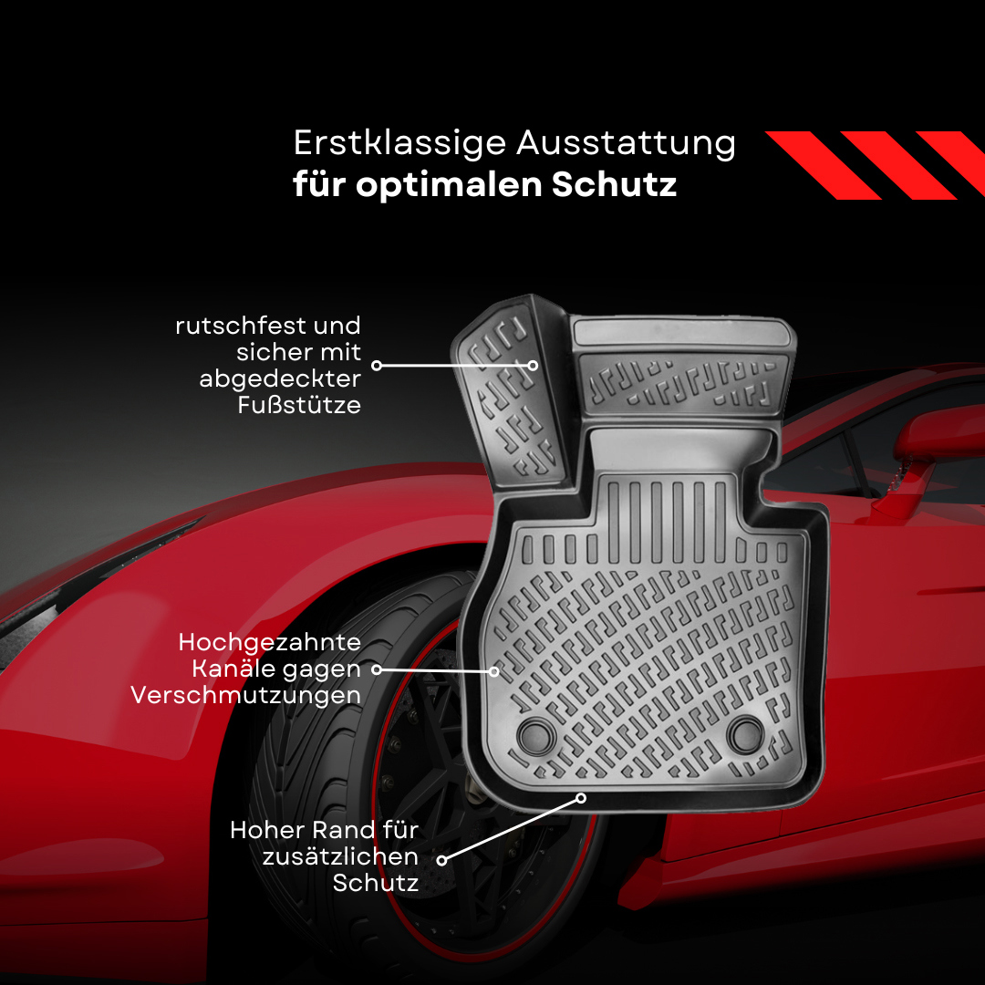3D Auto Gummimatten & Kofferraumwanne Set für VW Golf 8 Schaltgetriebe Baujahr ab 2019