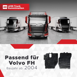 LKW Gummi Fussmatten 3D Passend für Volvo FH Serie Baujahr ab 2004 thumbnail