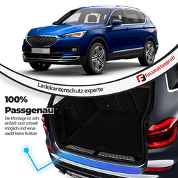 Chrom Ladekantenschutz Gebürstet aus Edelstahl Mit Abkantung Passend für Seat Alhambra Baujahr ab 2010 thumbnail