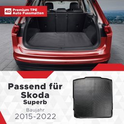 3D Kofferraum Matte passend für Skoda Superb Baujahr 2015-2022 thumbnail