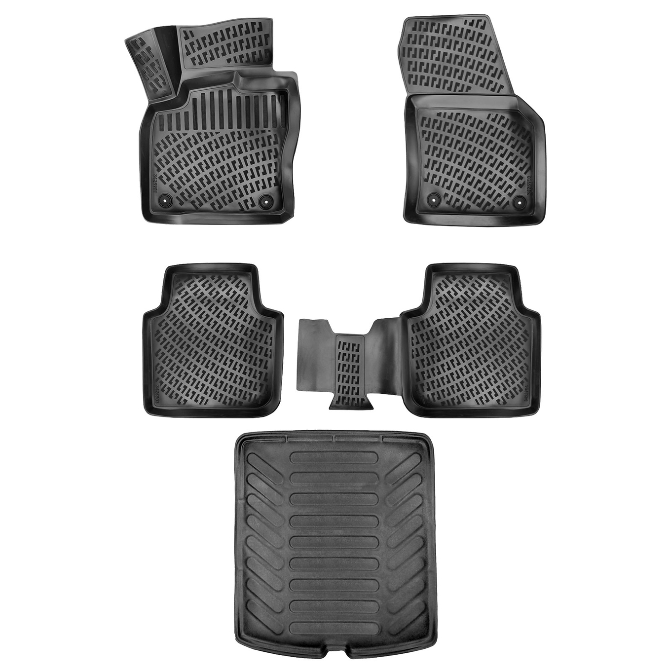 3D Auto Gummimatten & Kofferraumwanne Set für Skoda Kodiaq Baujahr ab 2016 2