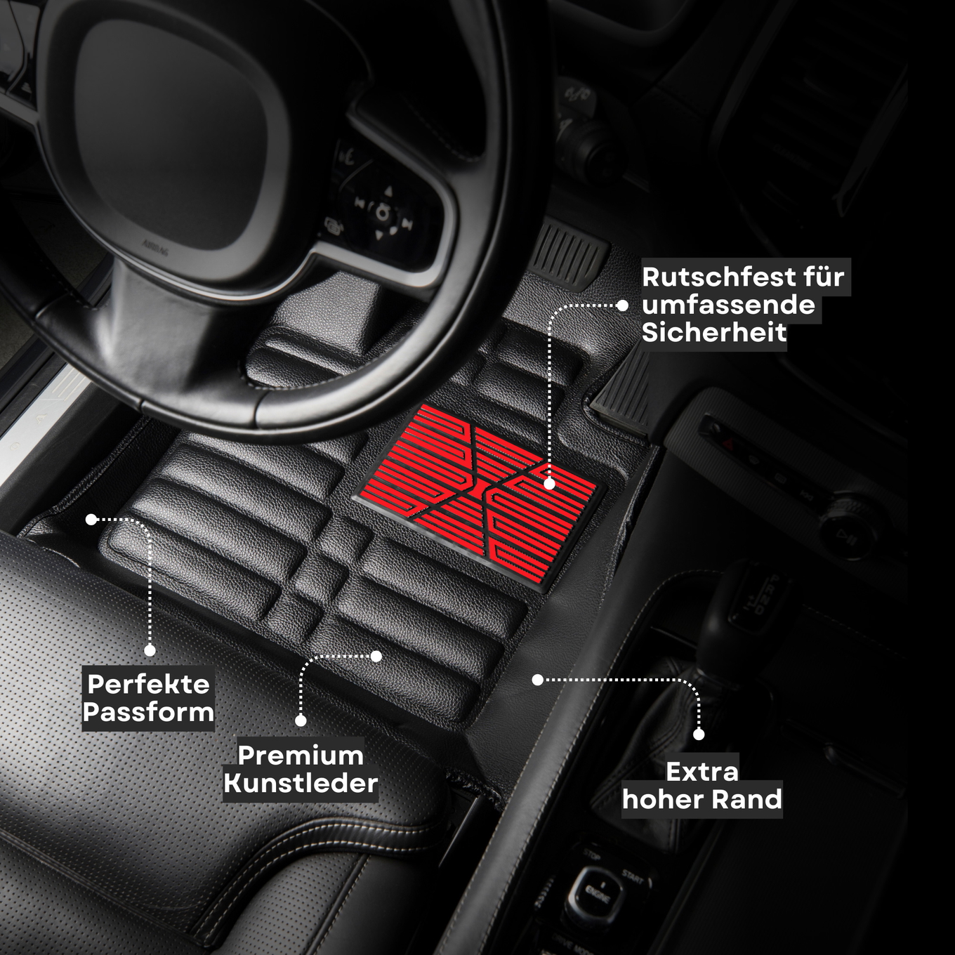 5D Premium Auto Fussmatten TPE Set passend für Fiat 500 X Baujahr 2014-2023 9