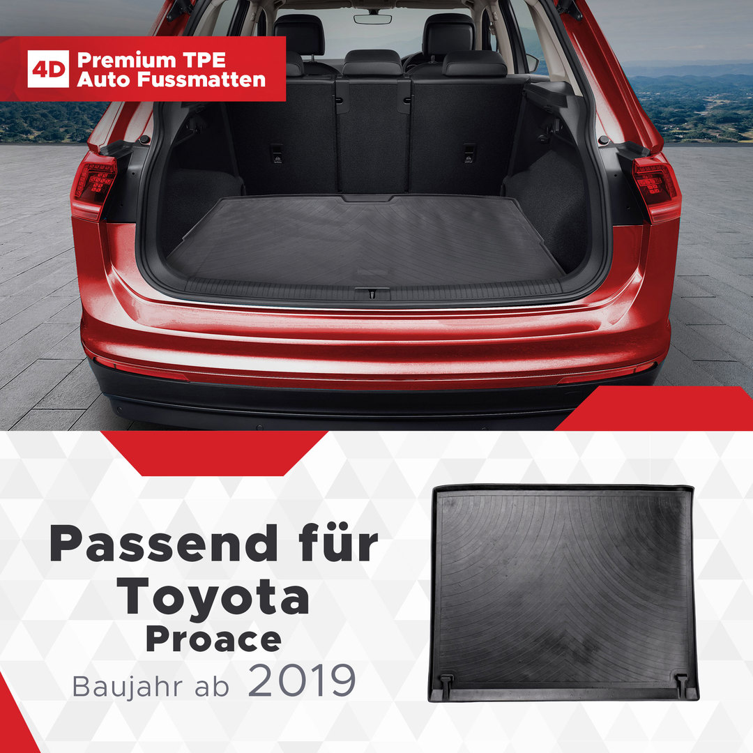 3D Kofferraum Matte passend für Toyota Proace ab 2019