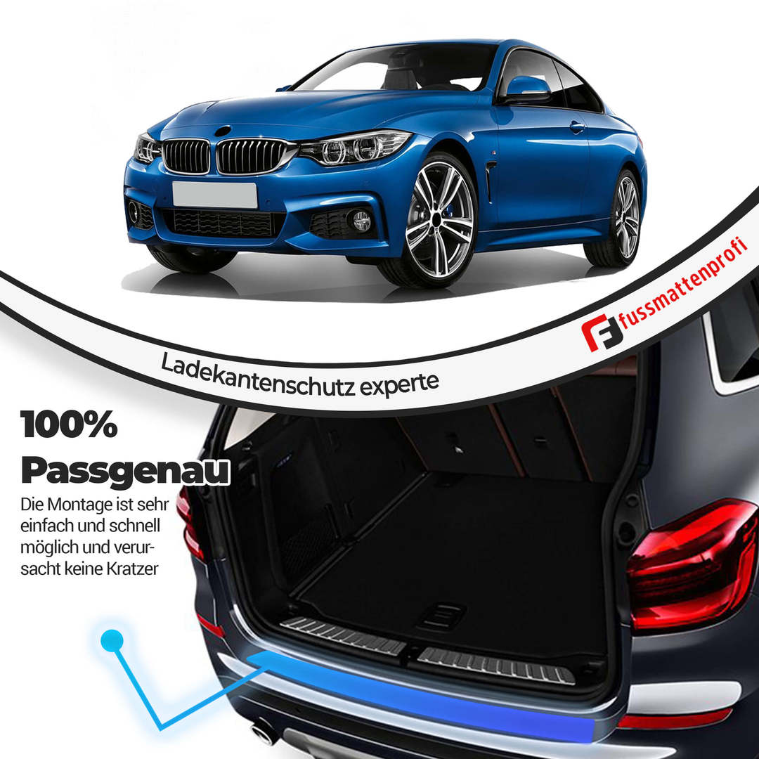Tuningteile Ladekantenschutz Stoßstangenschutz Kompatibel für BMW X5 (F15) Baujahr 2013-2018 aus Edelstahl Chrom mit Abkantung