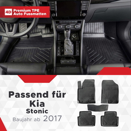 3D Premium Gummi Auto Fussmatten Set Passend für Kia Stonic Baujahr ab 2017 thumbnail