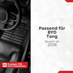 5D Premium Auto Fussmatten TPE Set passend für BYD TANG Baujahr ab 2018 thumbnail