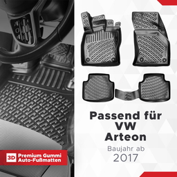 3D Auto Fussmatten Set passend für VW Arteon Baujahr ab 2017 thumbnail