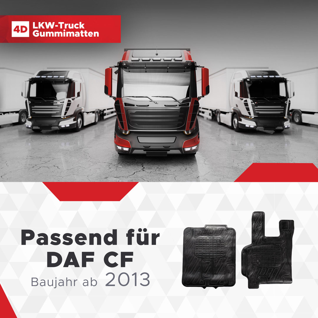 LKW Gummi Fussmatten 3D Passend für DAF CF Serie Baujahr ab 2013 1
